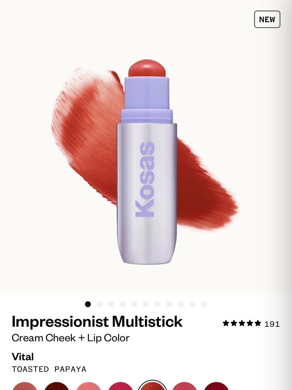 Kosas Cream Cheek & Lip Stick in vital